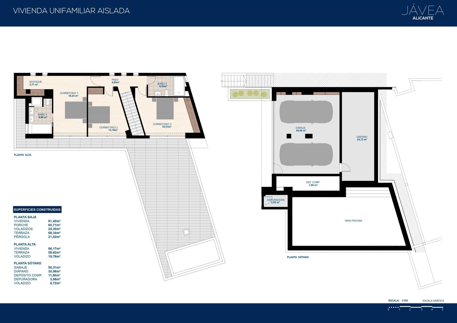 Chalet de 3 habitaciones en Javea / Xàbia en venta con piscina garaje - 1.620.000 € (Ref: 10079754)