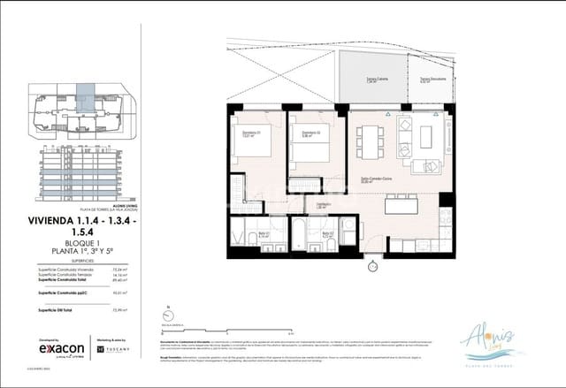 Apartamento de 2 habitaciones en La Villajoyosa / Vila Joiosa en venta con piscina garaje - 376.000 € (Ref: 10167170)