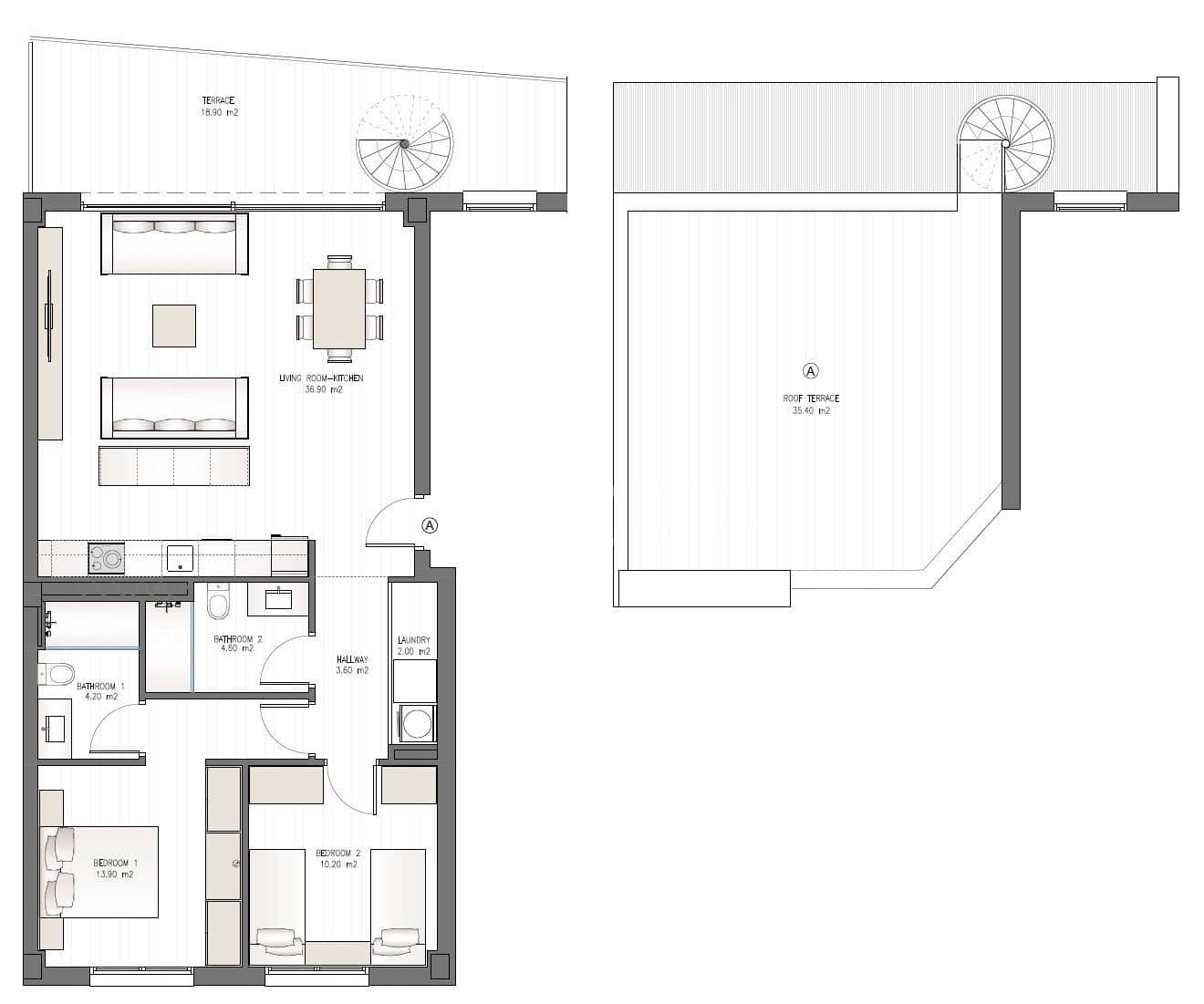 2 sovrum Takvåning till salu i Ibiza stad med pool garage - 1 334 935 € (Ref: 8828397)