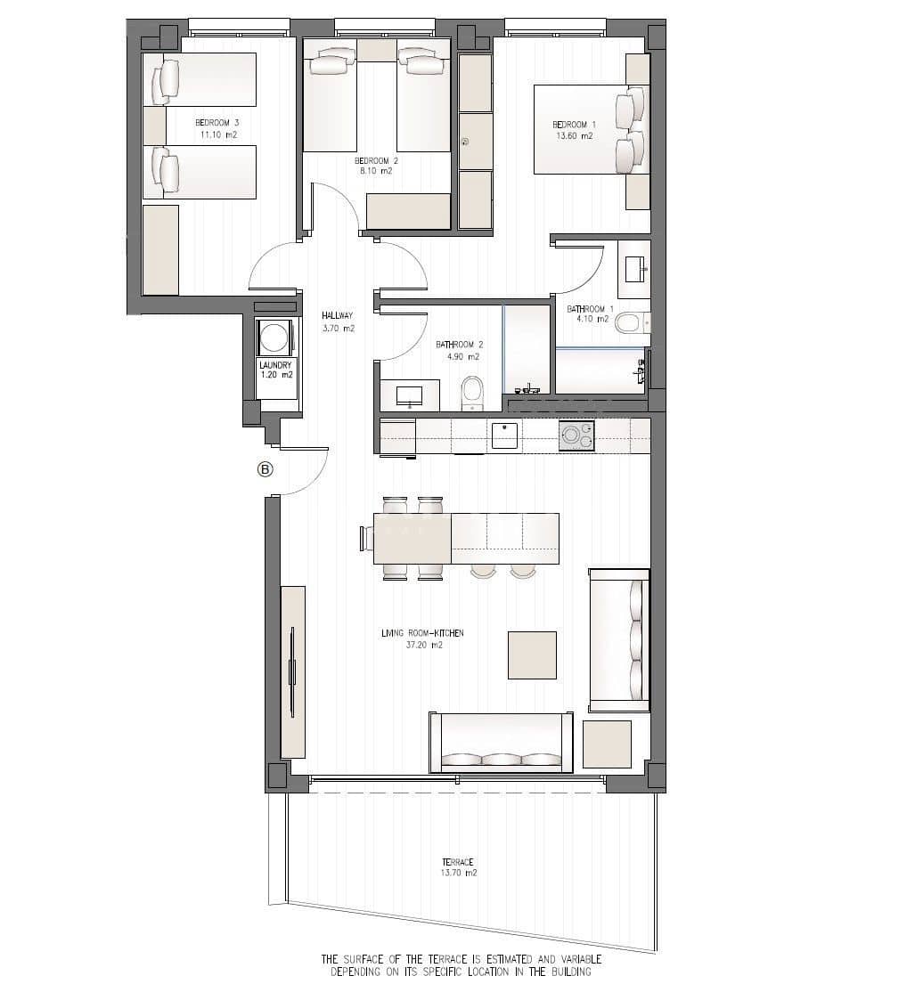 3 soveværelse Lejlighed til salg i Ibiza by med swimmingpool - € 821.520 (Ref: 8838189)