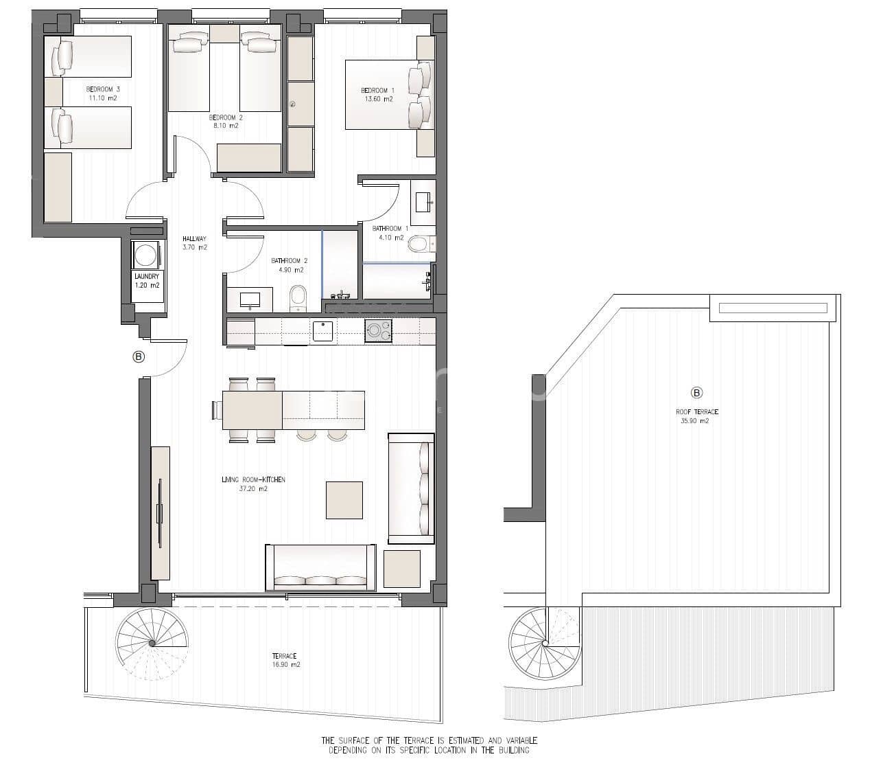 3 soverom Penthouse til salgs i Ibiza by med svømmebasseng garasje - € 1 344 750 (Ref: 8838190)