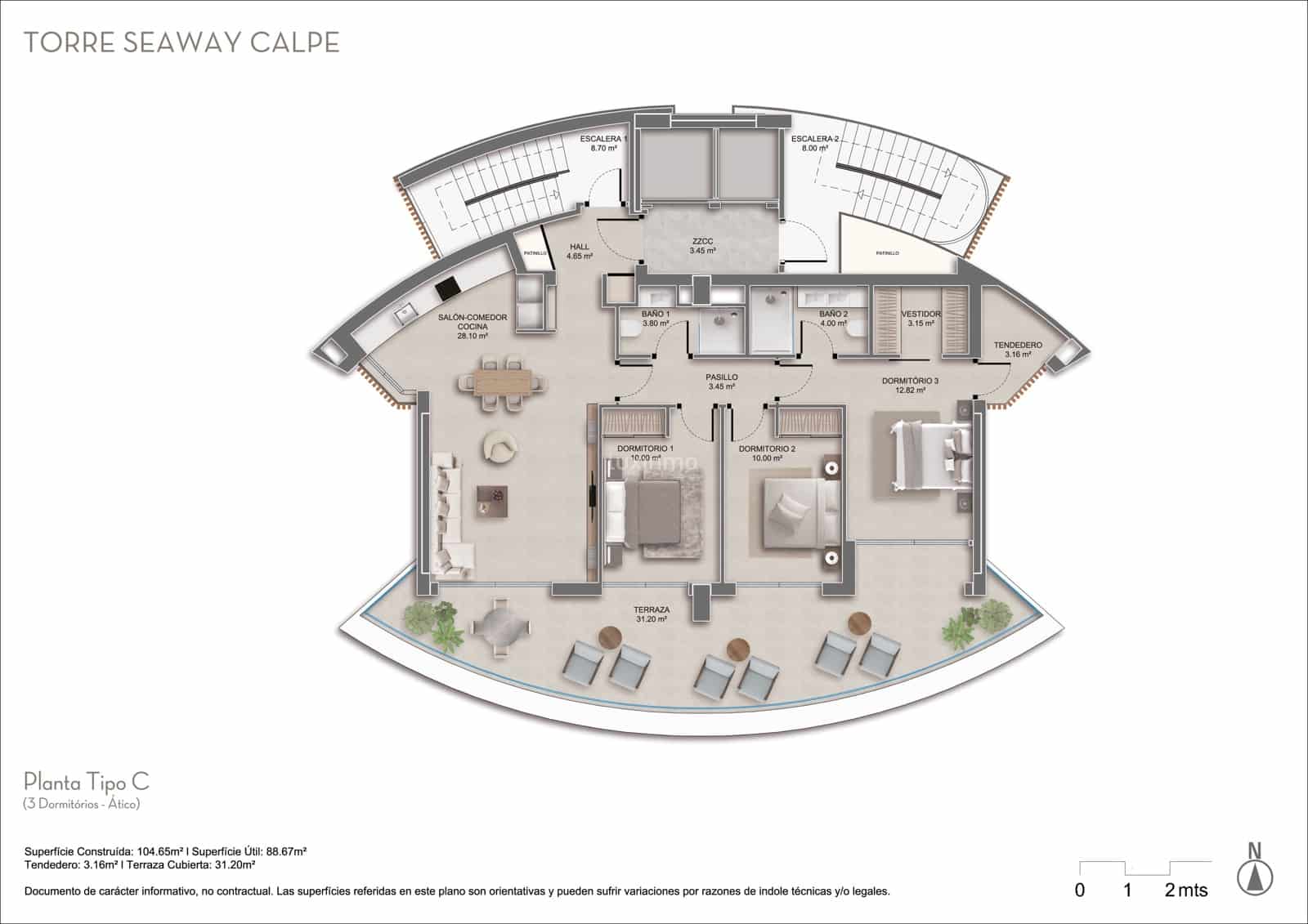 3 soverom Penthouse til salgs i Calpe / Calp med svømmebasseng - € 1 390 000 (Ref: 8912256)