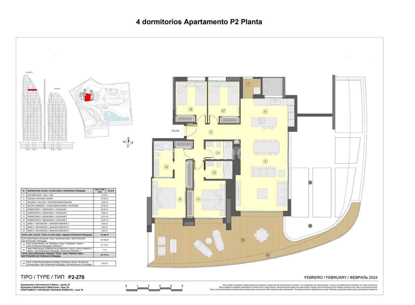 4 soverom Leilighet til salgs i Benidorm med svømmebasseng garasje - € 1 370 000 (Ref: 9216785)