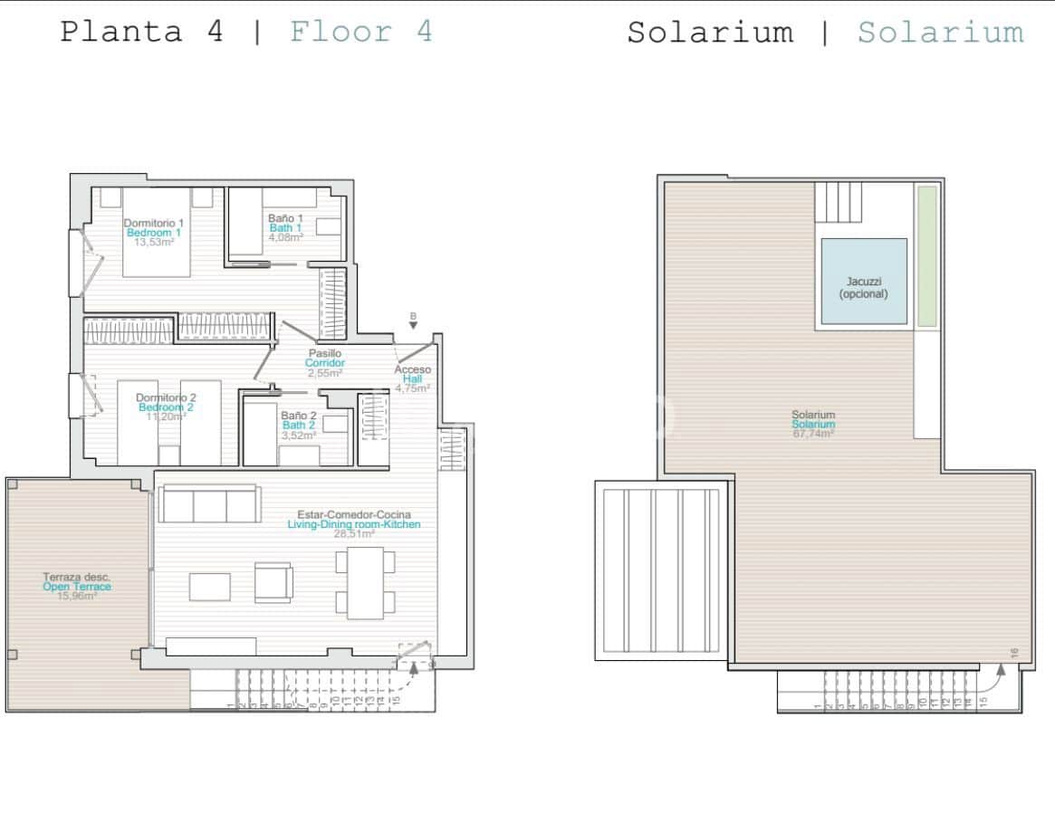 2 soverom Penthouse til salgs i El Vergel / Verger med svømmebasseng garasje - € 423 500 (Ref: 9374398)