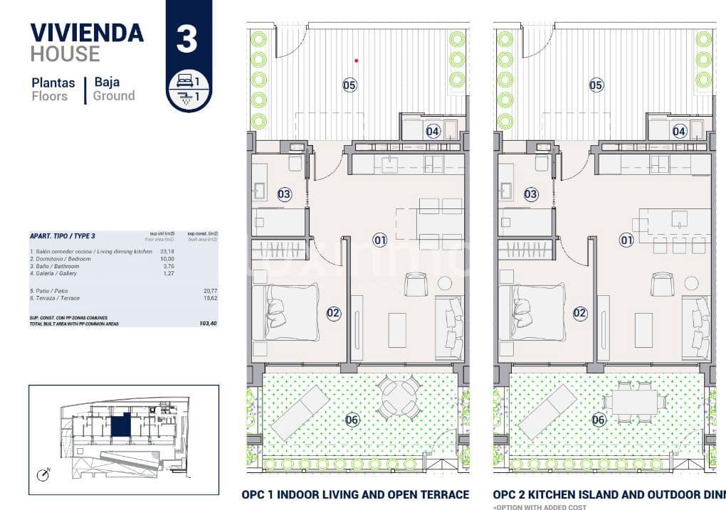 1 soveværelse Lejlighed til salg i La Villajoyosa / Vila Joiosa med swimmingpool garage - € 461.000 (Ref: 9380113)