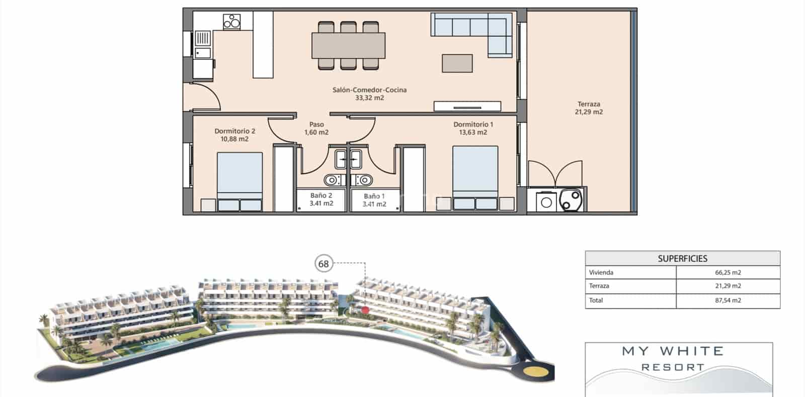 2 sypialnia Apartament na sprzedaż w Finestrat z basenem garażem - 299 900 € (Ref: 9427878)