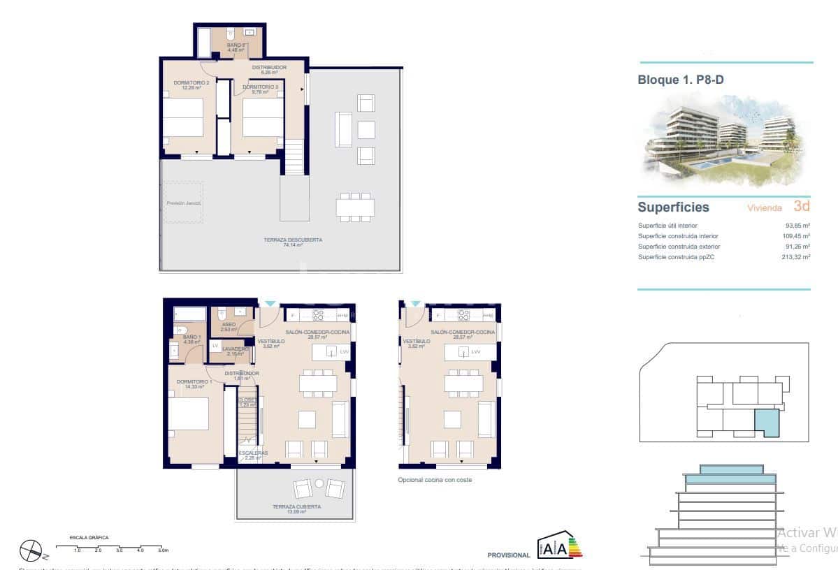 Piso de 3 habitaciones en La Villajoyosa / Vila Joiosa en venta con piscina garaje - 637.400 € (Ref: 9460980)