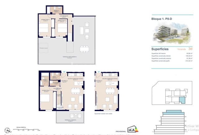 3 soverom Leilighet til salgs i La Villajoyosa / Vila Joiosa med svømmebasseng garasje - € 637 400 (Ref: 9470846)