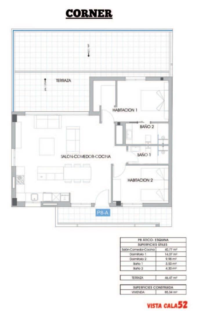 2 chambre Penthouse à vendre à La Villajoyosa / Vila Joiosa avec piscine garage - 550 000 € (Ref: 9610725)