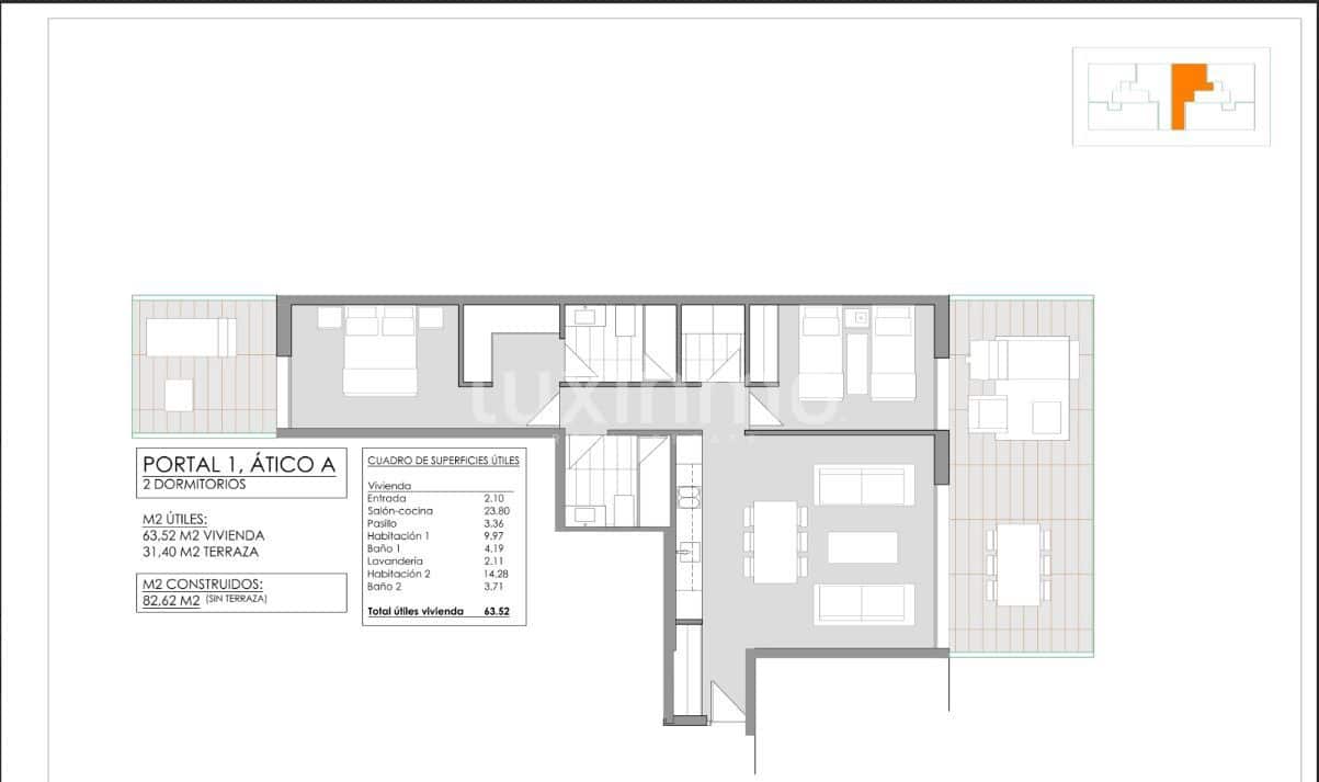 2 sypialnia Penthouse na sprzedaż w Javea / Xabia z basenem garażem - 485 000 € (Ref: 9740608)
