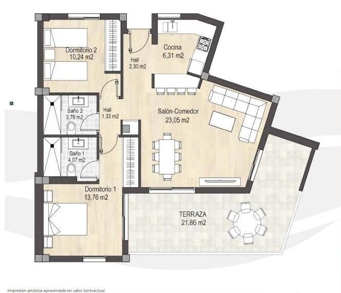2 quarto Apartamento para venda em Muchamiel / Mutxamel com piscina garagem - 280 800 € (Ref: 9640570)