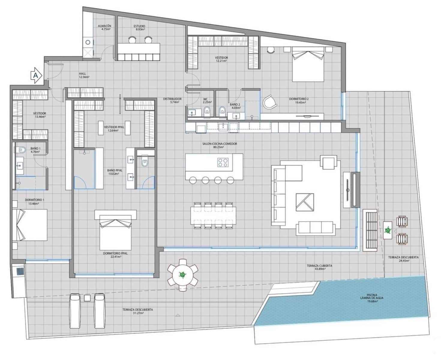 3 bedroom Penthouse for sale in Carvajal with pool garage - € 2,595,000 (Ref: 7284377)