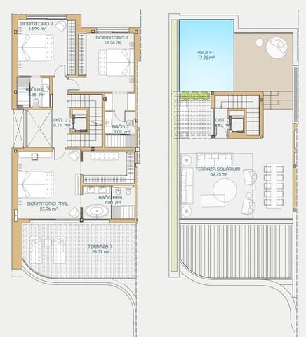 3 soveværelse Semi-Rækkehus til salg i Las Chapas, Marbella med swimmingpool garage - € 2.950.000 (Ref: 7346604)