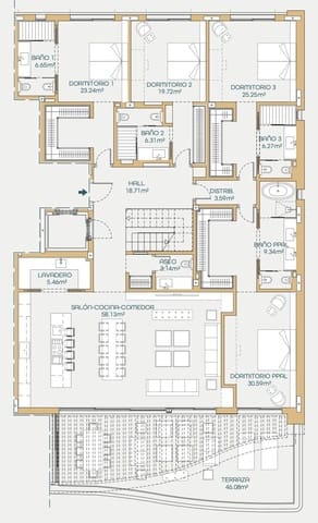 4 soverom Penthouse til salgs i Las Chapas, Marbella med svømmebasseng garasje - € 4 200 000 (Ref: 7346606)
