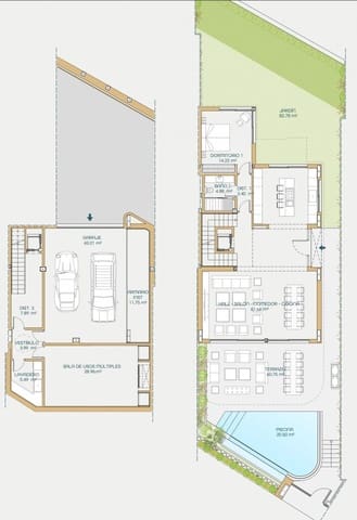 4 soveværelse Semi-Rækkehus til salg i Las Chapas, Marbella med swimmingpool garage - € 3.100.000 (Ref: 7346607)