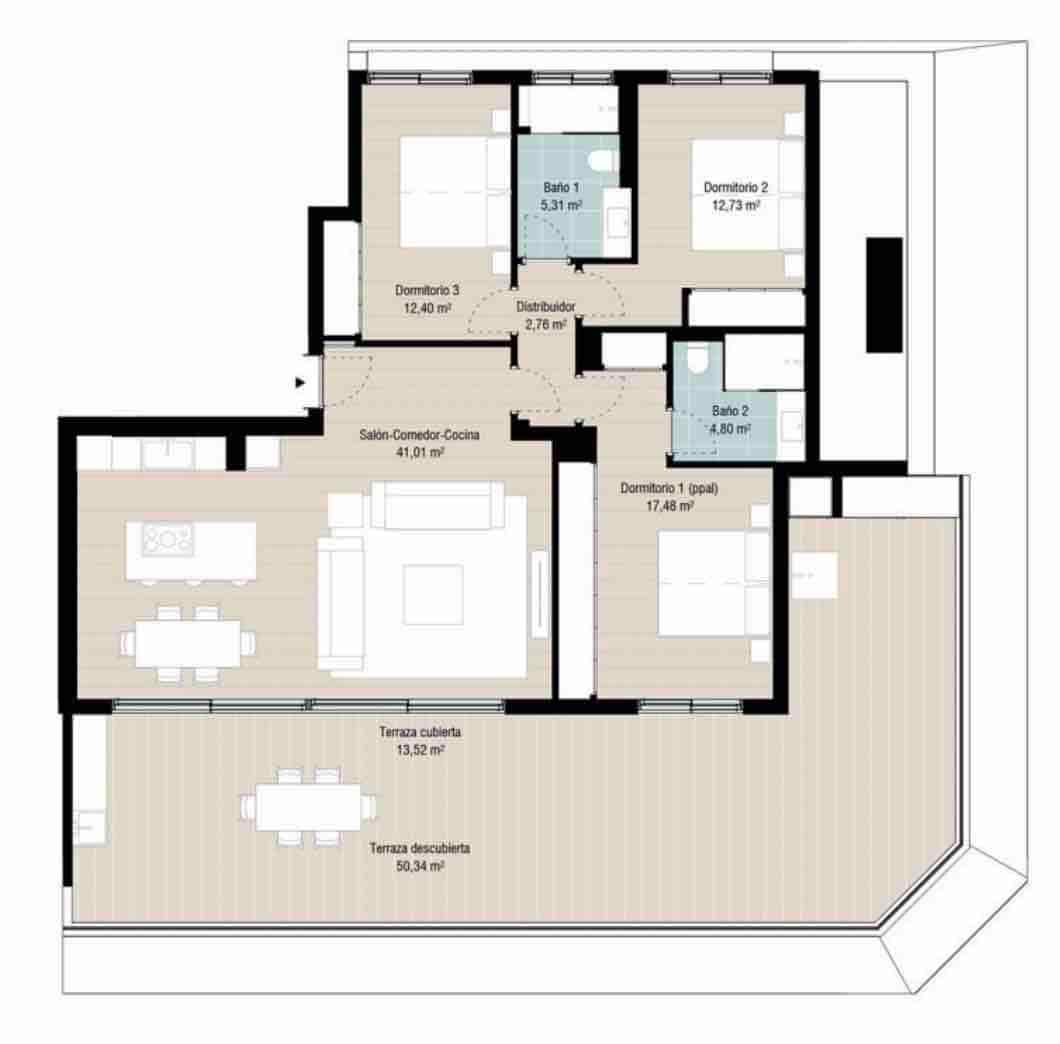 2 soveværelse Penthouse til salg i Fuengirola med garage - € 1.254.700 (Ref: 7501337)