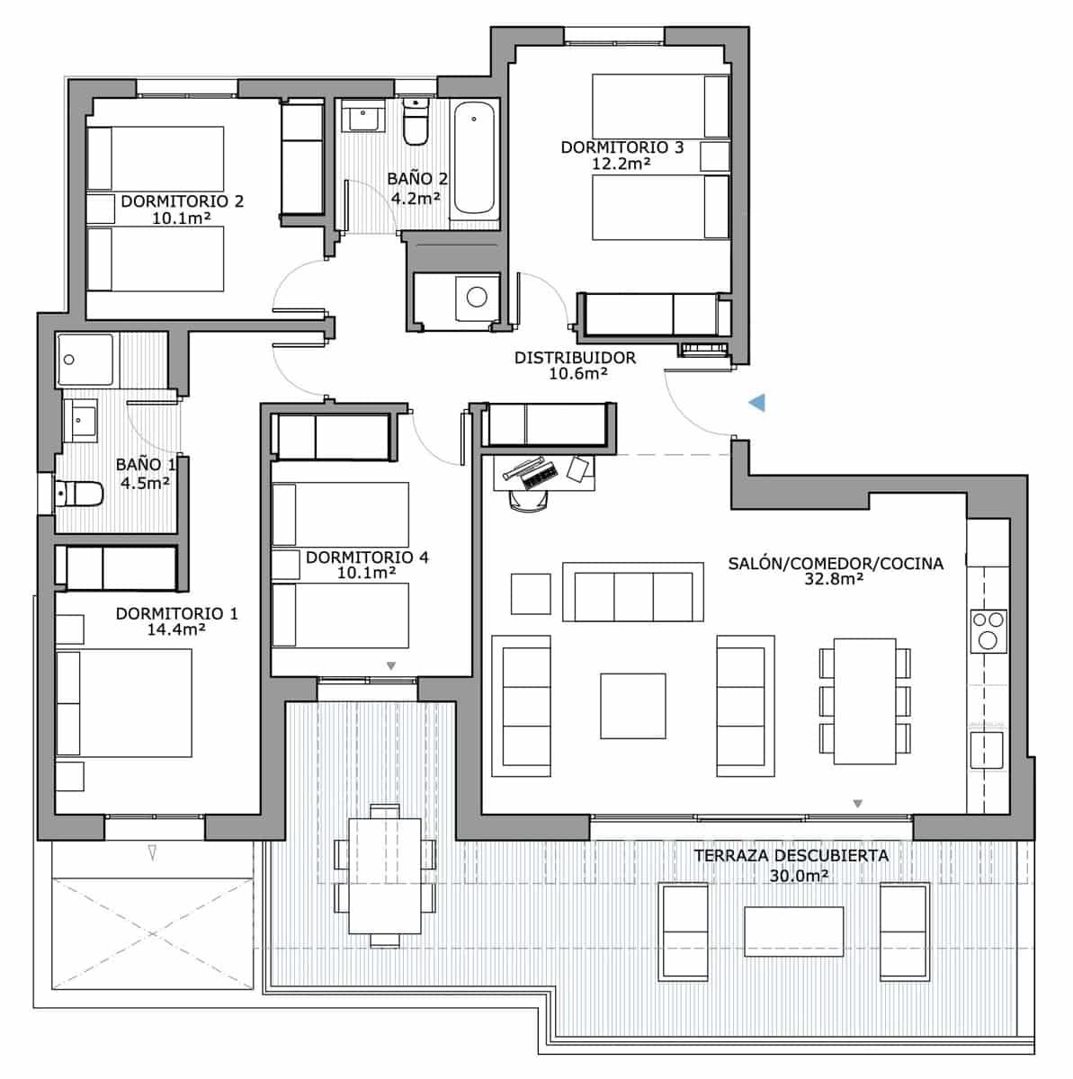 4 sovrum Takvåning till salu i Estepona med pool garage - 534 000 € (Ref: 7640813)