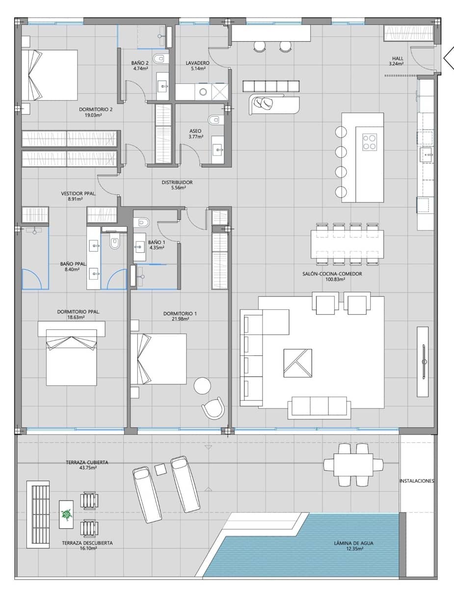 3 chambre Penthouse à vendre à Fuengirola avec piscine garage - 1 899 000 € (Ref: 7693657)