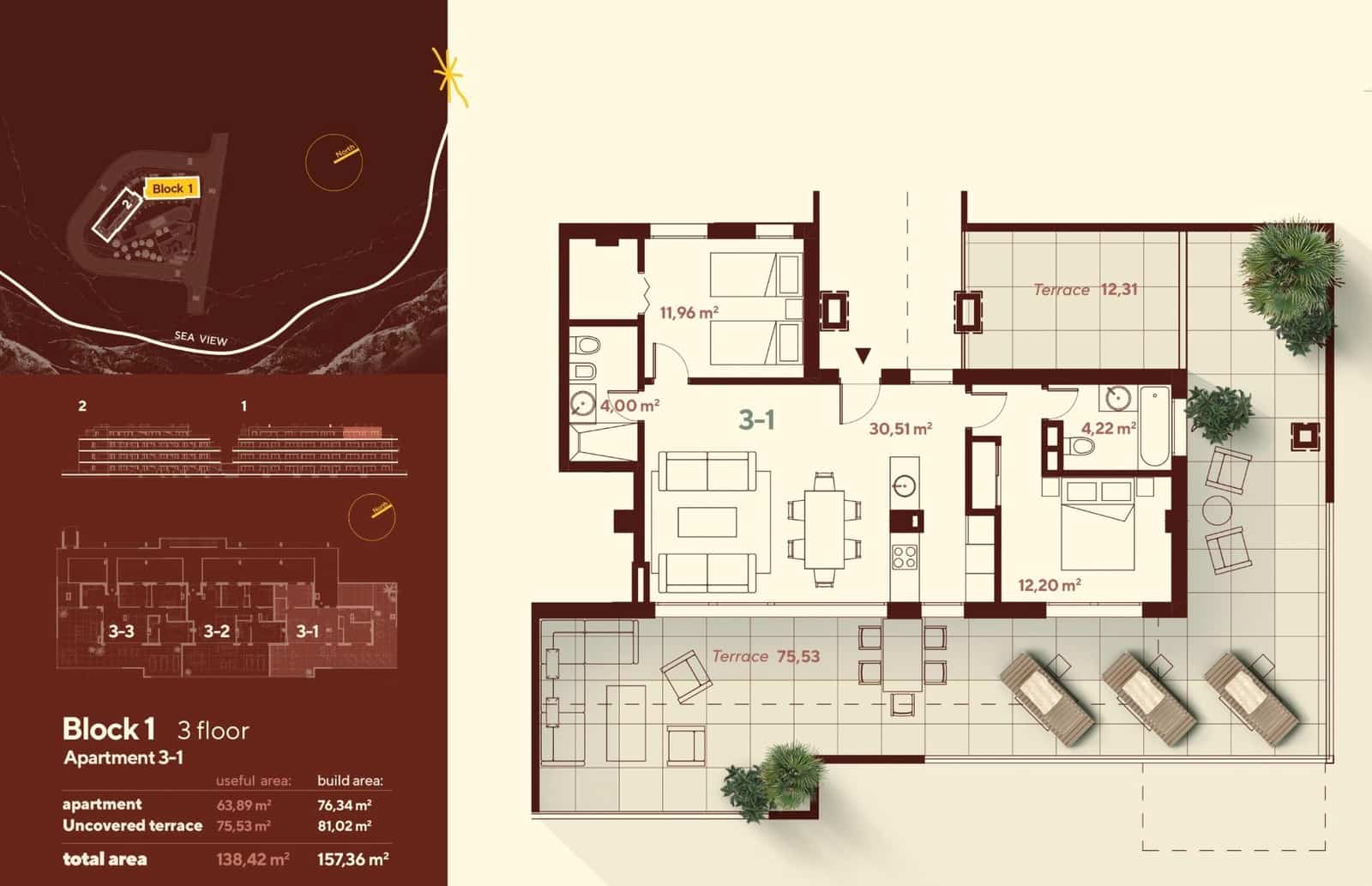 2 soverom Penthouse til salgs i El Faro med svømmebasseng garasje - € 880 000 (Ref: 8020147)