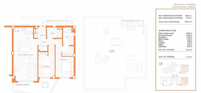 2 soveværelse Penthouse til salg i Los Pacos, Fuengirola med swimmingpool garage - € 423.000 (Ref: 8229302)