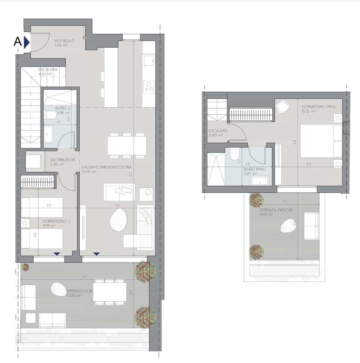 2 chambre Penthouse à vendre à Torrequebrada avec piscine garage - 517 000 € (Ref: 8419766)
