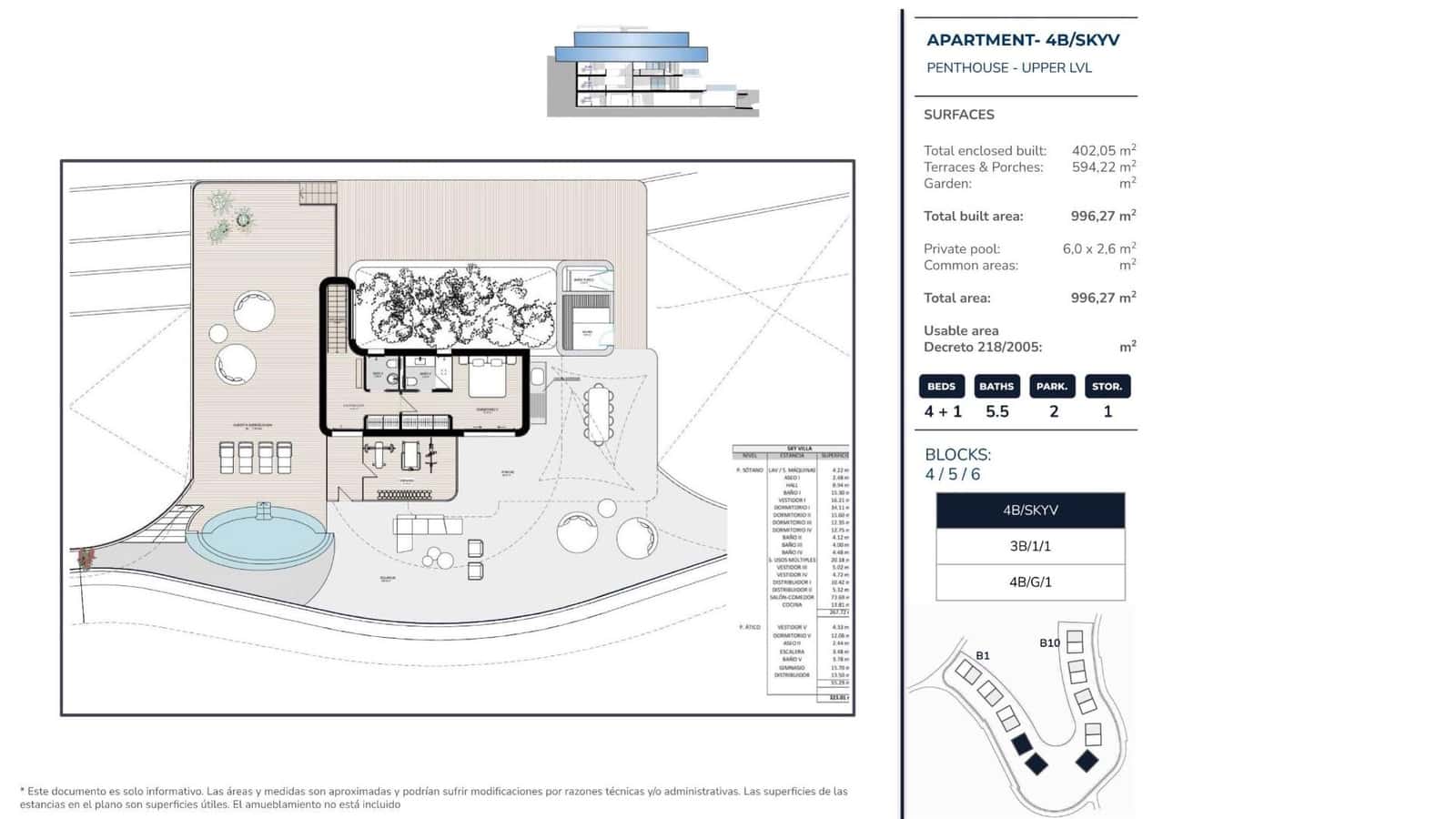 4 sovrum Takvåning till salu i La Quinta med pool garage - 4 950 000 € (Ref: 8652493)