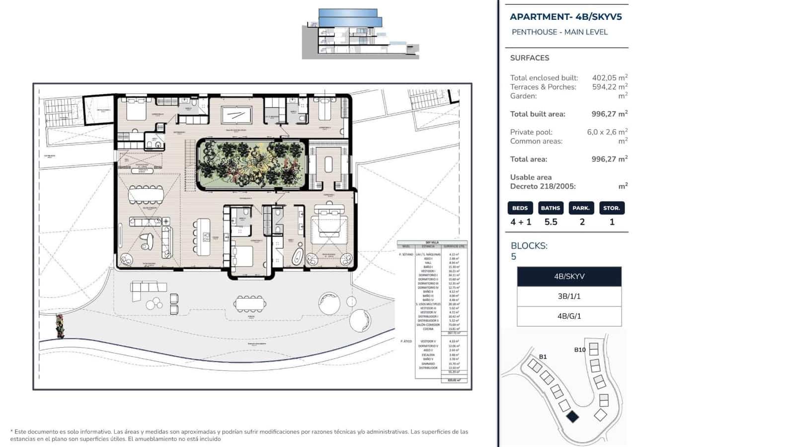 4 sovrum Takvåning till salu i La Quinta med pool garage - 4 950 000 € (Ref: 8652493)