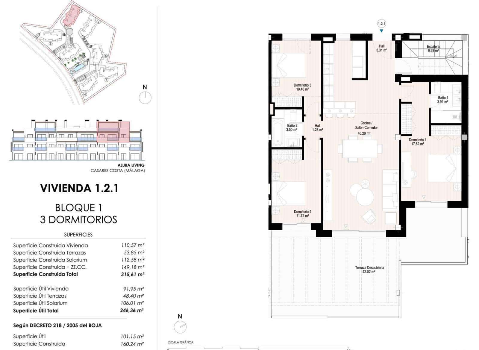 3 slaapkamer Penthouse te koop in Casares met zwembad garage - € 750.000 (Ref: 9159571)