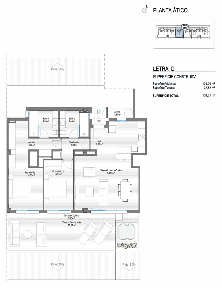 2 sypialnia Penthouse na sprzedaż w Fuengirola z basenem garażem - 730 000 € (Ref: 9344876)