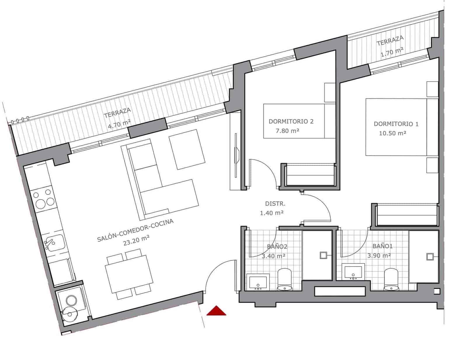 2 makuuhuone Huoneisto myytävänä paikassa Las Canadas mukana uima-altaan - 247 321 € (Ref: 9509034)