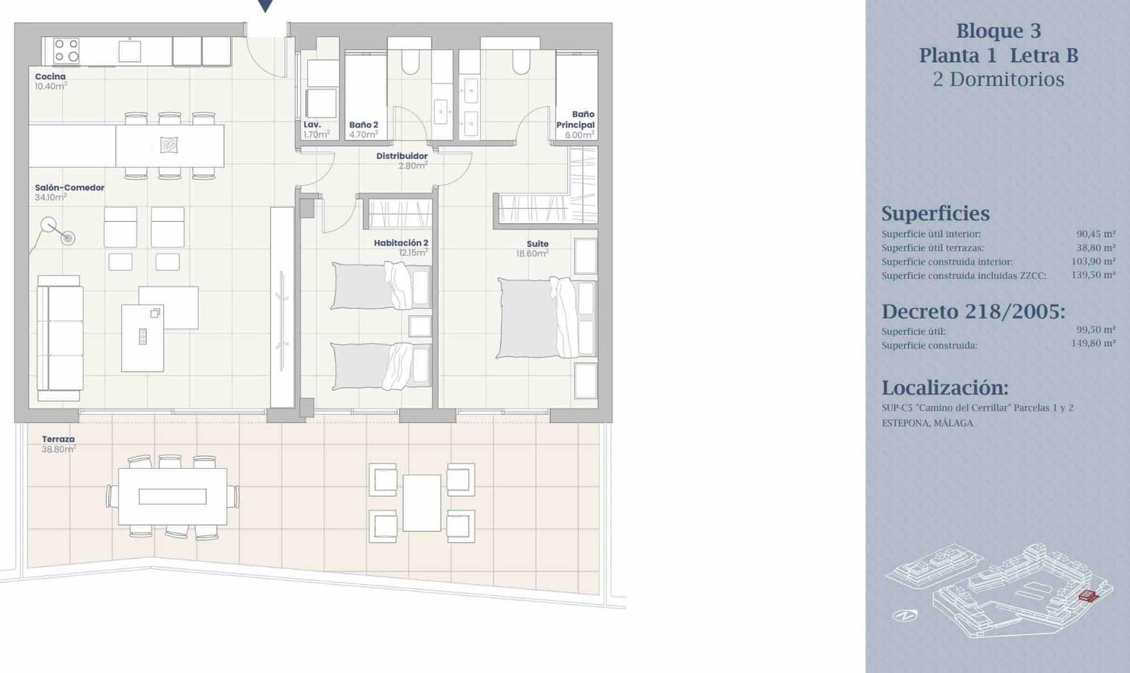 2 soverom Leilighet til salgs i Estepona med svømmebasseng garasje - € 643 000 (Ref: 9825368)