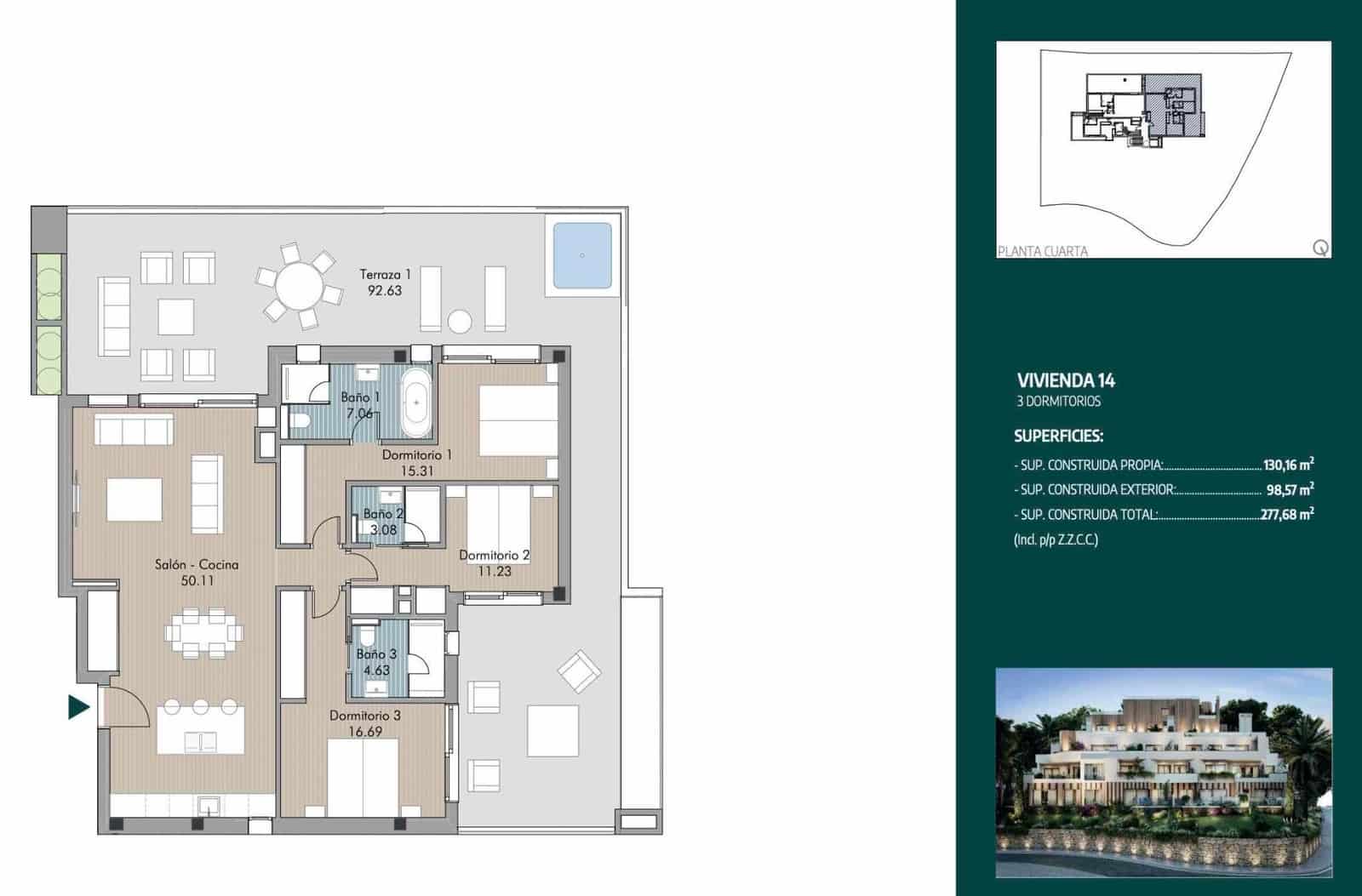 3 chambre Penthouse à vendre à Rio Real avec piscine garage - 3 600 000 € (Ref: 9871912)