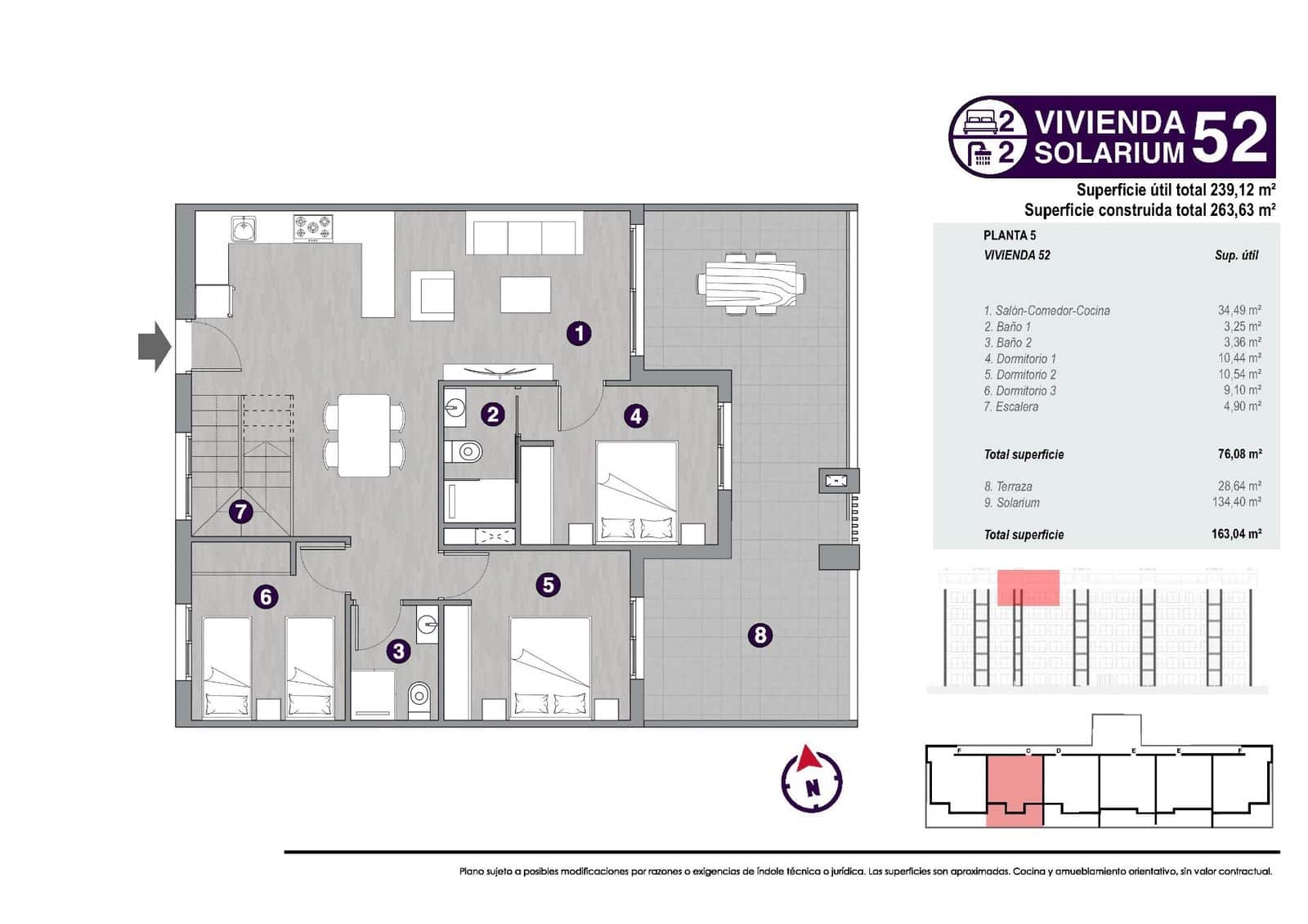 3 soveværelse Penthouse til salg i Torrevieja med swimmingpool - € 540.000 (Ref: 9618179)