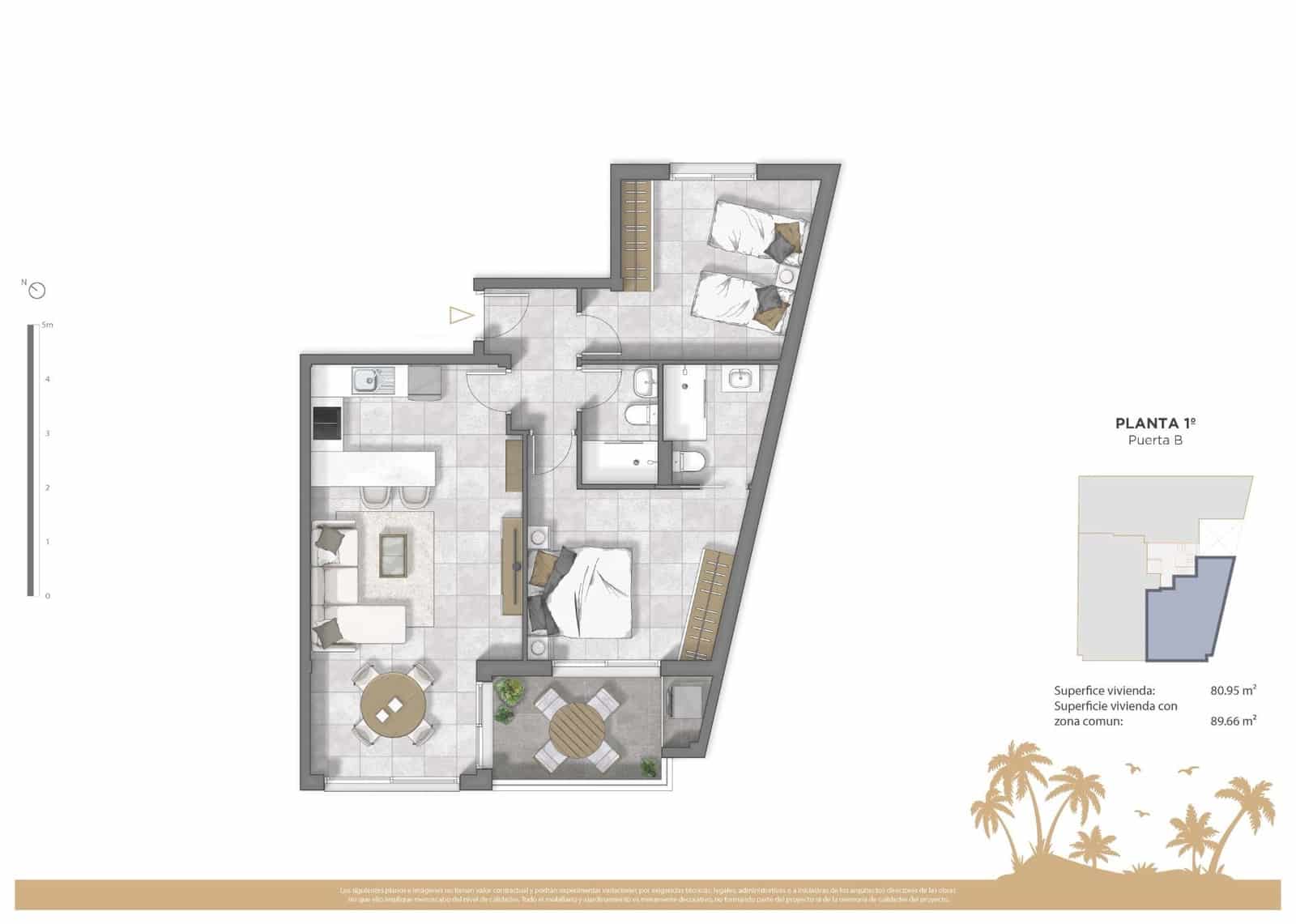 2 quarto Apartamento para venda em Guardamar del Segura com piscina - 332 500 € (Ref: 9964469)
