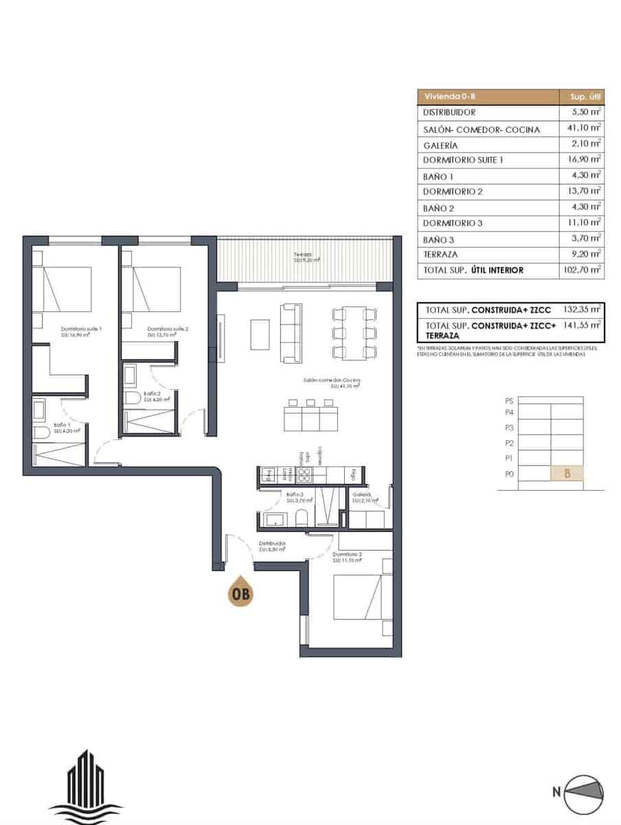 3 soveværelse Lejlighed til salg i Guardamar del Segura med swimmingpool - € 445.000 (Ref: 9976097)