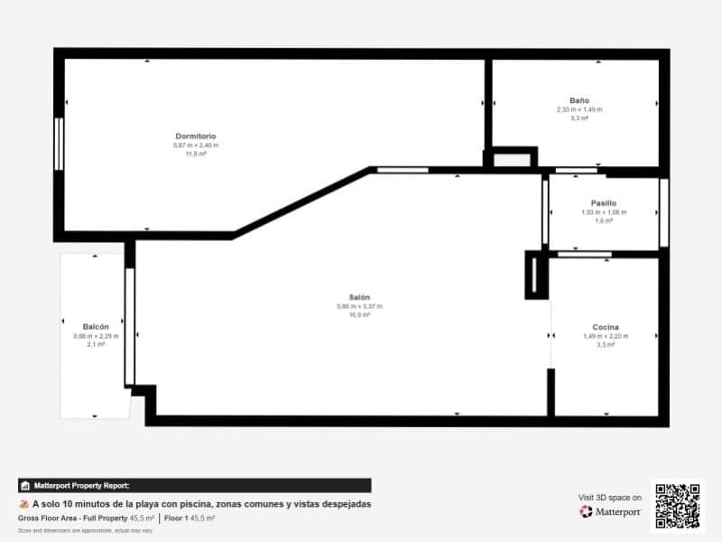 1 slaapkamer Appartement te koop in Torrevieja met zwembad - € 113.900 (Ref: 10000157)