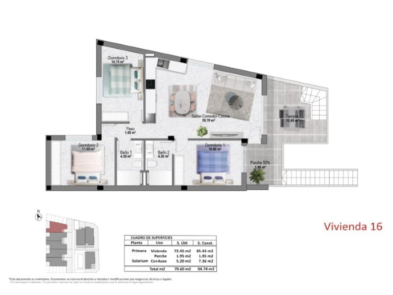3 Zimmer Bungalow zu verkaufen in Pilar de la Horadada - 339.900 € (Ref: 10005350)