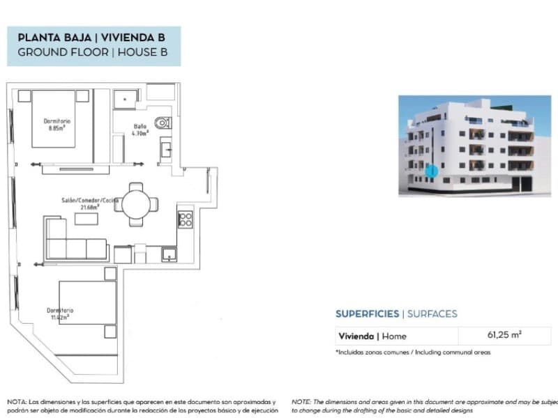 Apartamento de 2 habitaciones en Torrevieja en venta - 225.000 € (Ref: 10008874)