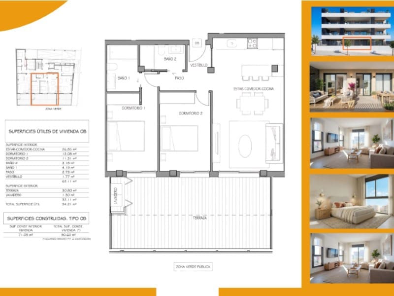 2 sovrum Lägenhet till salu i Benijofar med pool - 284 900 € (Ref: 10044973)