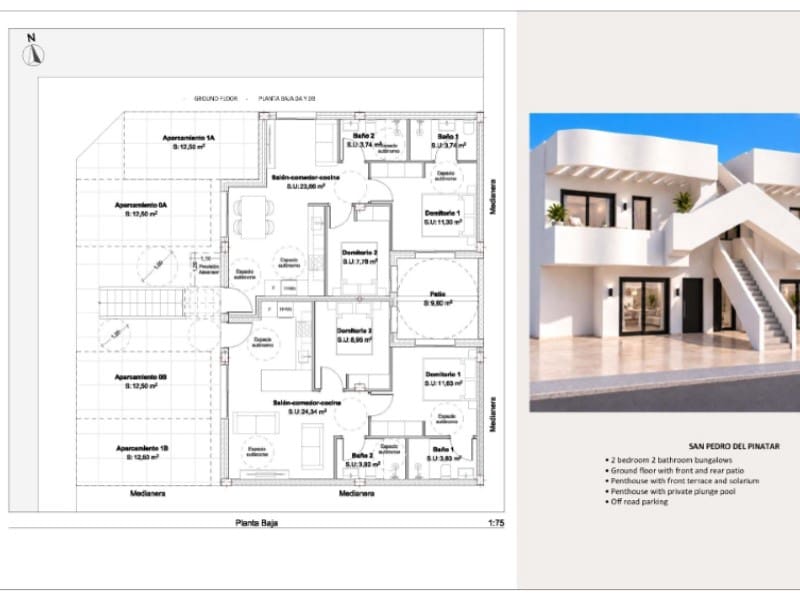 2 bedroom Bungalow for sale in San Pedro del Pinatar with pool garage - € 279,950 (Ref: 10124311)