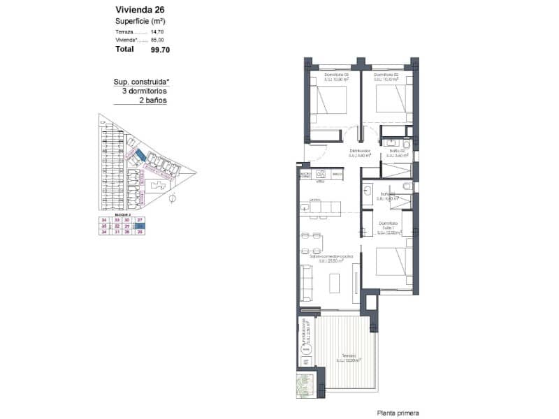 Apartamento de 3 habitaciones en Los Alcázares en venta con piscina garaje - 339.000 € (Ref: 10124318)