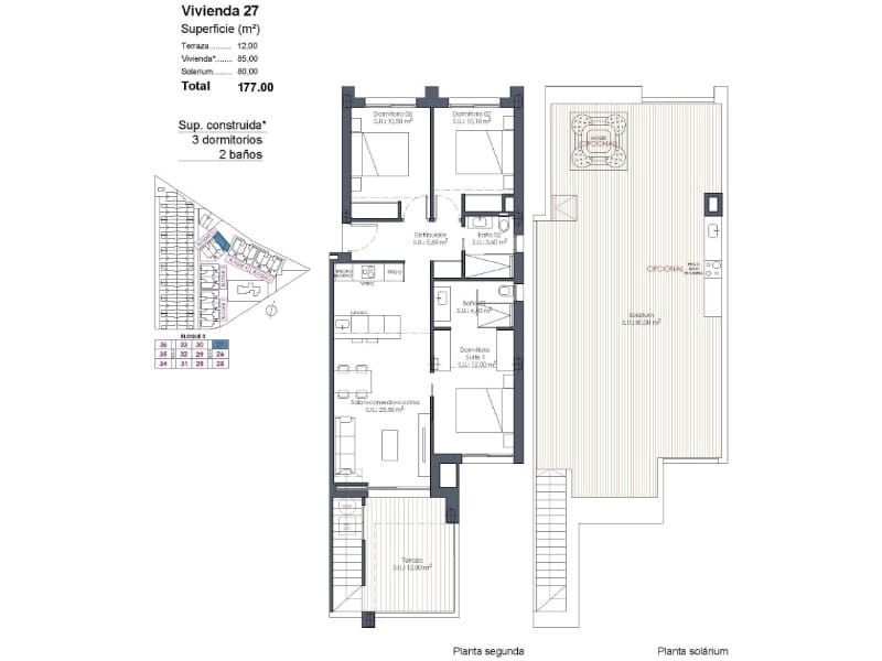 Ático de 3 habitaciones en Los Alcázares en venta con piscina garaje - 409.000 € (Ref: 10124319)