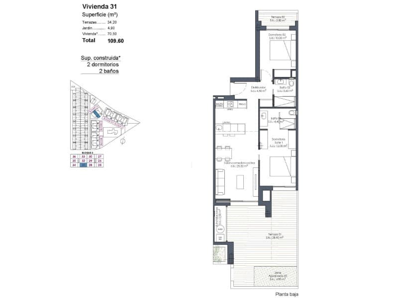 2 chambre Appartement à vendre à Los Alcazares avec piscine garage - 329 000 € (Ref: 10124321)