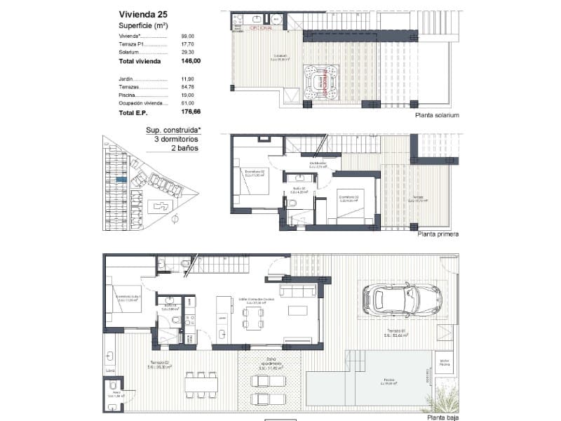 3 sypialnia Dom na sprzedaż w Los Alcazares z basenem garażem - 469 000 € (Ref: 10124324)