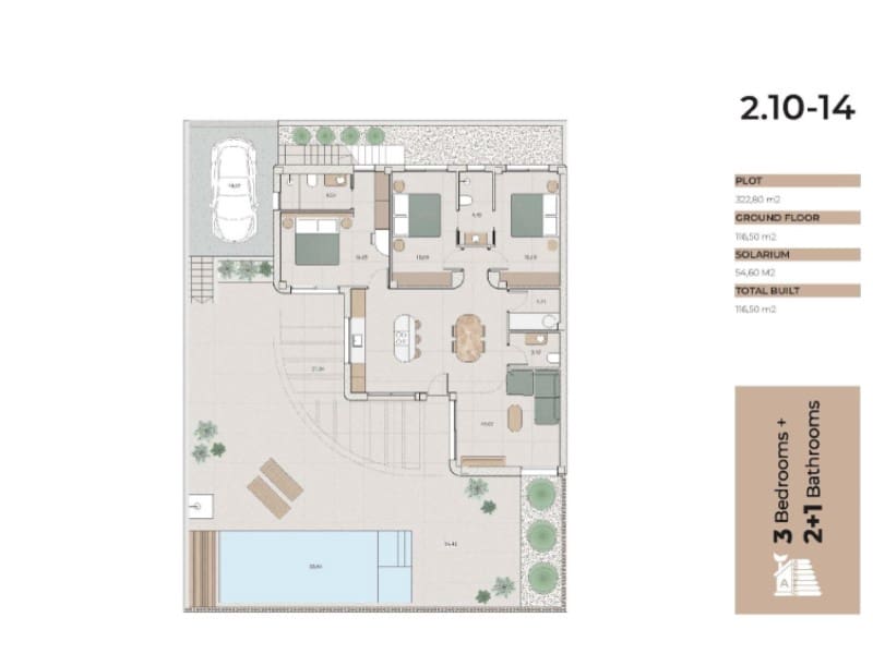 Chalet de 3 habitaciones en Los Montesinos en venta con piscina - 650.000 € (Ref: 10124329)
