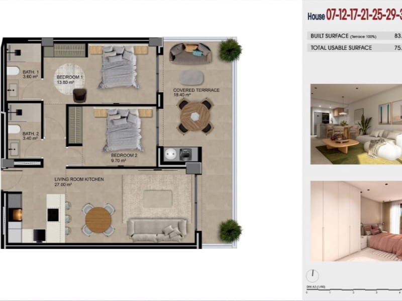 2 sypialnia Apartament na sprzedaż w Guardamar del Segura z basenem garażem - 275 000 € (Ref: 10180464)