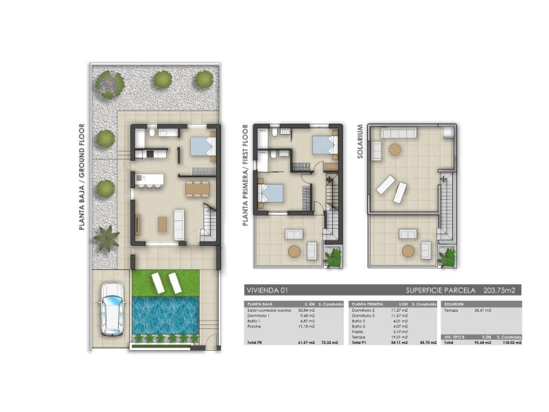 Chalet de 3 habitaciones en Pilar de la Horadada en venta con piscina - 489.000 € (Ref: 7866246)