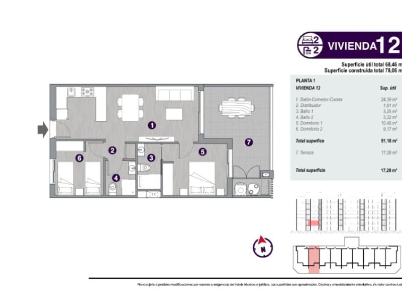 2 Zimmer Apartment zu verkaufen in Torrevieja mit Pool - 325.000 € (Ref: 8254028)