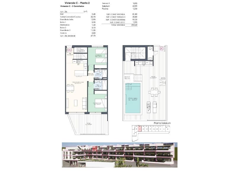 Ático de 2 habitaciones en Benijófar en venta con piscina - 421.000 € (Ref: 8403724)