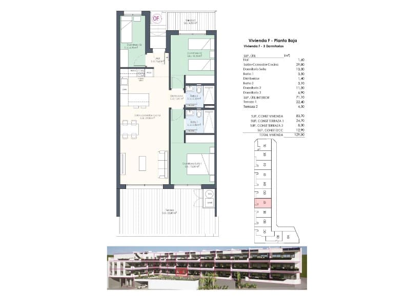 3 soverom Leilighet til salgs i Benijofar med svømmebasseng - € 328 000 (Ref: 8403726)